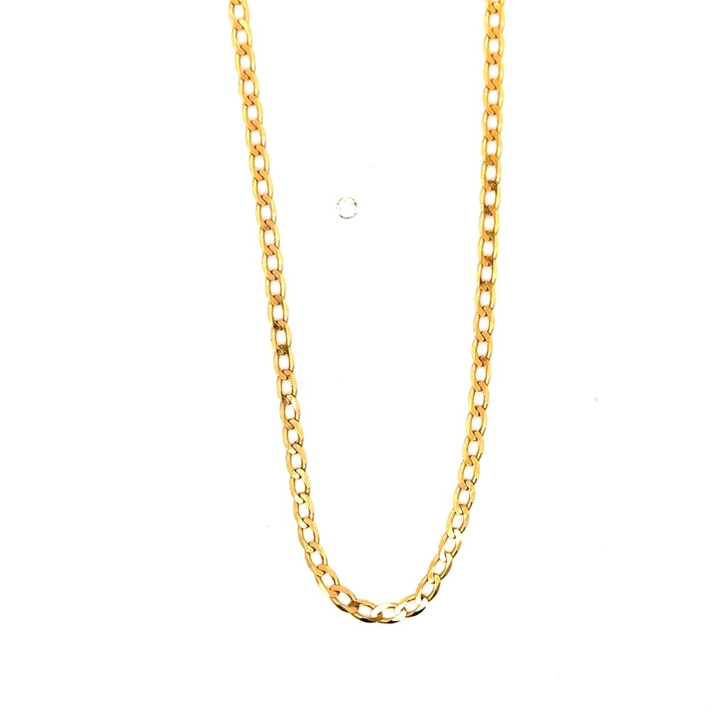 10k Yellow Gold Curb Link Chain Necklace 18 Inch 417 Stamped 2.1g